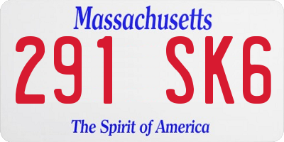 MA license plate 291SK6