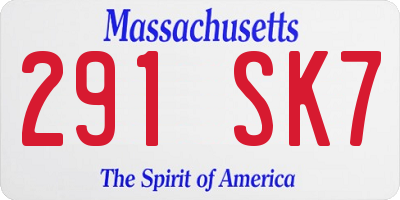 MA license plate 291SK7