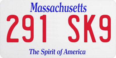 MA license plate 291SK9