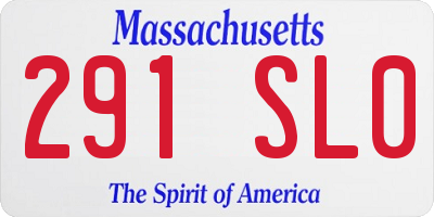 MA license plate 291SL0