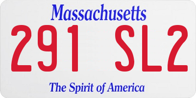 MA license plate 291SL2