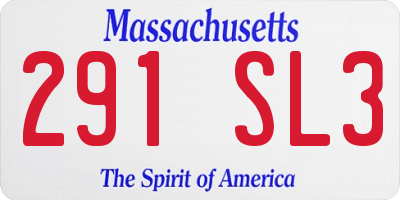 MA license plate 291SL3