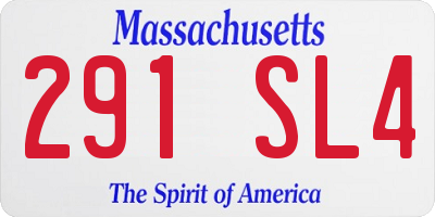 MA license plate 291SL4