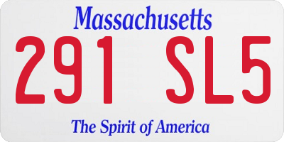MA license plate 291SL5