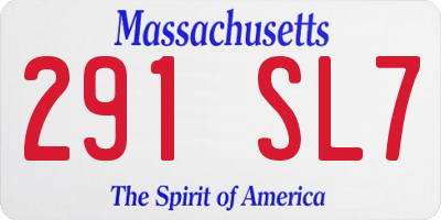 MA license plate 291SL7