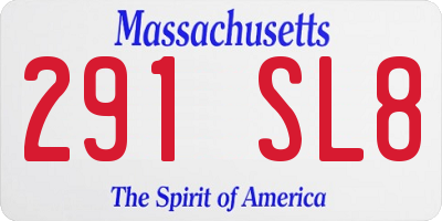MA license plate 291SL8