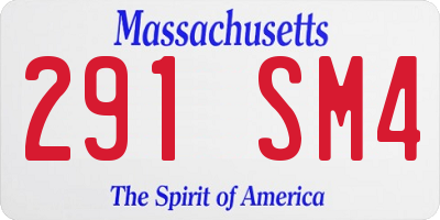 MA license plate 291SM4