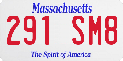 MA license plate 291SM8