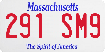 MA license plate 291SM9