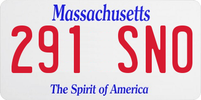 MA license plate 291SN0
