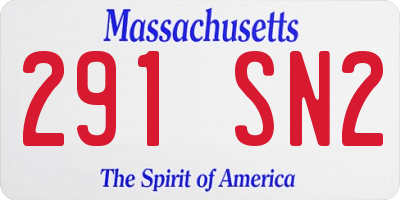 MA license plate 291SN2