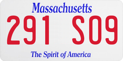 MA license plate 291SO9