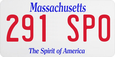 MA license plate 291SP0