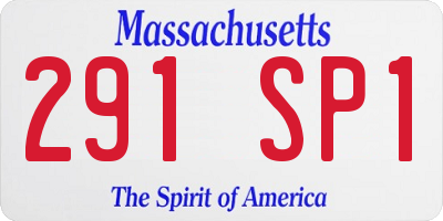 MA license plate 291SP1