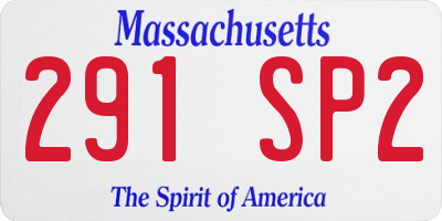 MA license plate 291SP2