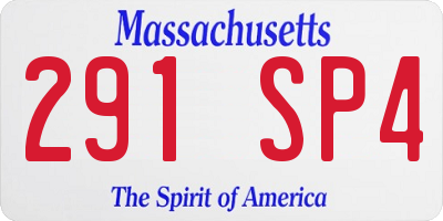 MA license plate 291SP4