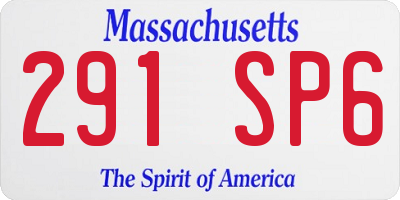 MA license plate 291SP6