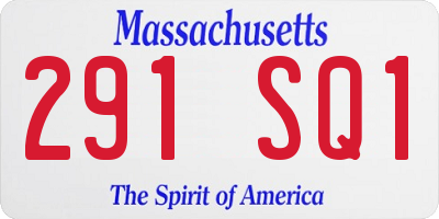 MA license plate 291SQ1