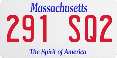 MA license plate 291SQ2