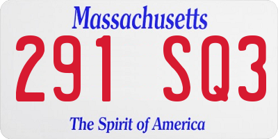 MA license plate 291SQ3