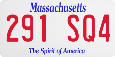 MA license plate 291SQ4