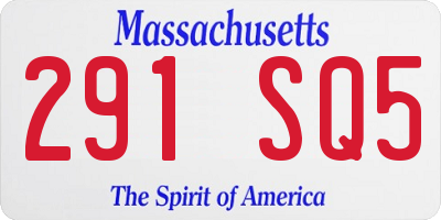 MA license plate 291SQ5