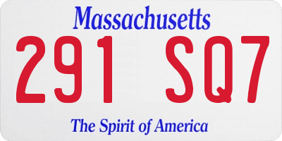 MA license plate 291SQ7