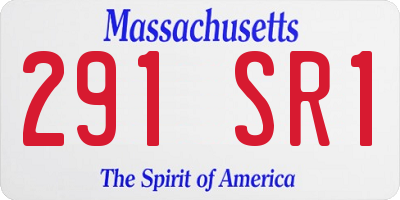 MA license plate 291SR1