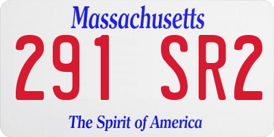 MA license plate 291SR2