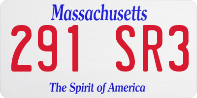 MA license plate 291SR3
