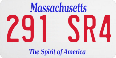 MA license plate 291SR4