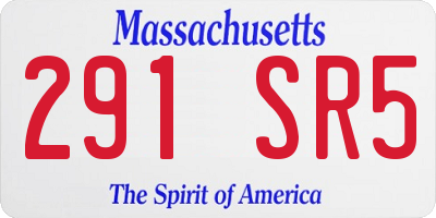 MA license plate 291SR5
