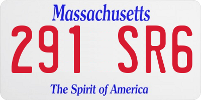 MA license plate 291SR6