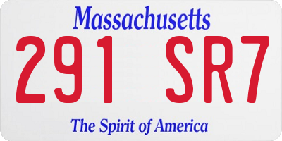 MA license plate 291SR7