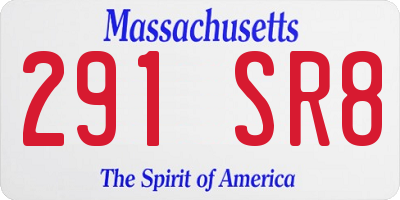 MA license plate 291SR8