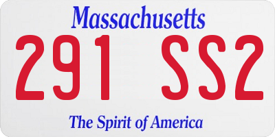 MA license plate 291SS2