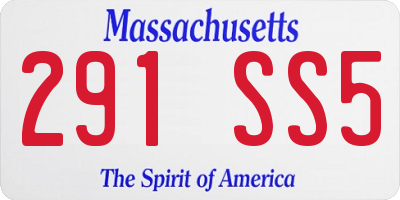 MA license plate 291SS5