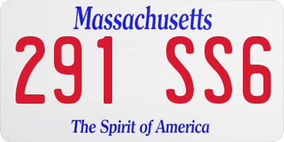 MA license plate 291SS6