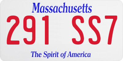 MA license plate 291SS7