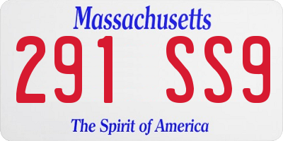 MA license plate 291SS9