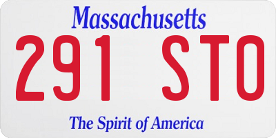 MA license plate 291ST0