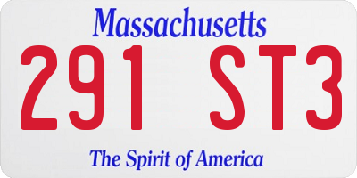 MA license plate 291ST3