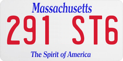 MA license plate 291ST6