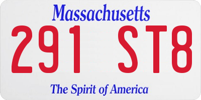 MA license plate 291ST8