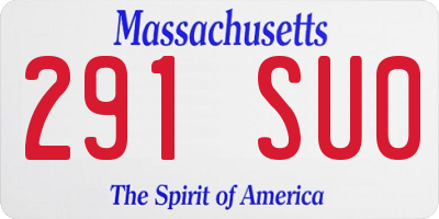 MA license plate 291SU0