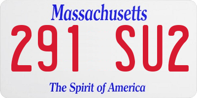 MA license plate 291SU2