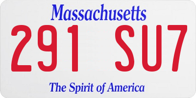 MA license plate 291SU7