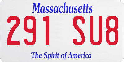 MA license plate 291SU8