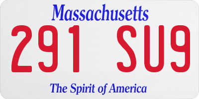 MA license plate 291SU9