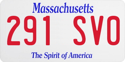 MA license plate 291SV0